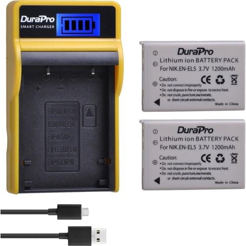2x EN-EL5 EN EL5 Camera Battery Pack+ LCD USB Charger for Nikon Coolpix MH-61 P100 P3 P4 P500 P510 P5000 P5100 P6000 P80 P90 S10