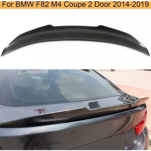For F82 M4 Carbon Fiber Car Rear Spoiler For BMW F82 M4 Coupe 2 Door 2014 - 2019 Rear Trunk Boot Lip Wing Spoiler Car Sticker