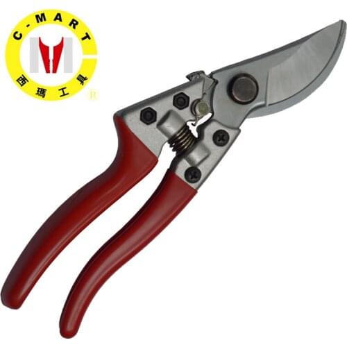 C Mart 8 Inch Garden Scissors 200mm Pruning Shears Pruner Fruit Branch Cutter Metal Handle SK5 Carbon Steel Blade Park HandTools