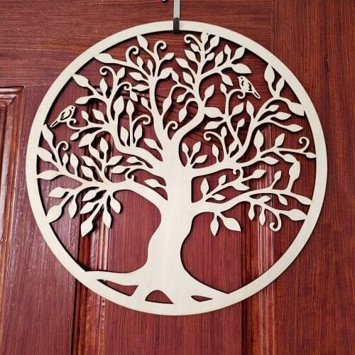 Wooden Flower Of Life Christmas Ornaments,Wooden Sign Tree of Life Shape Laser Cut Wood Wall Art Home Decor ,Geometry Ornament