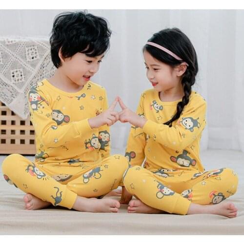 Kids Pajamas Sets Boys Girls 100% Cotton Night Suit Children Cartoon Sleepwear Pyjamas kids Baby Nightwear 2-13Y Teens Clothes