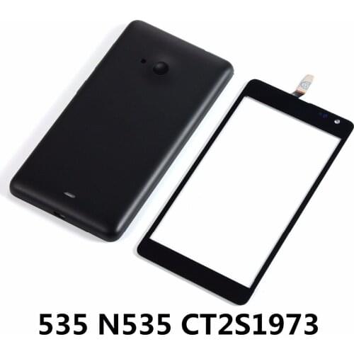 For Microsoft Nokia Lumia 535 N535 CT2S1973 Touch Screen Digitizer Panel Glass+Battery Back Cover With Power Volume Buttons