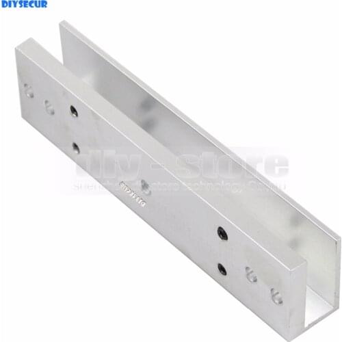 DIYSECUR 280KG Magnetic Lock U Shape Bracket for Frameless Glass Door Access Control System Kit