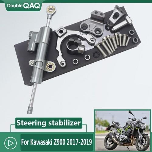 For Kawasaki Z900 2017 - 2019 CNC Aluminum Motorcycles Steering Stabilize Damper Bracket Mount Support Holder Kit Set 2018