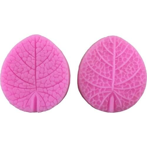 Kitchen DIY Creative 3D 2PCS Leaves Shape Silicone Cake Tool Cupcake Chocolate LaceJelly Molds Fondant Decorating A1046