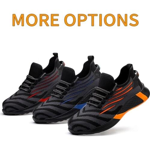 Lightweight Breathable Sneakers Men and Women Steel Toe Cap Work Safety Shoes Puncture-Proof Boots Indestructible Ryder Shoes