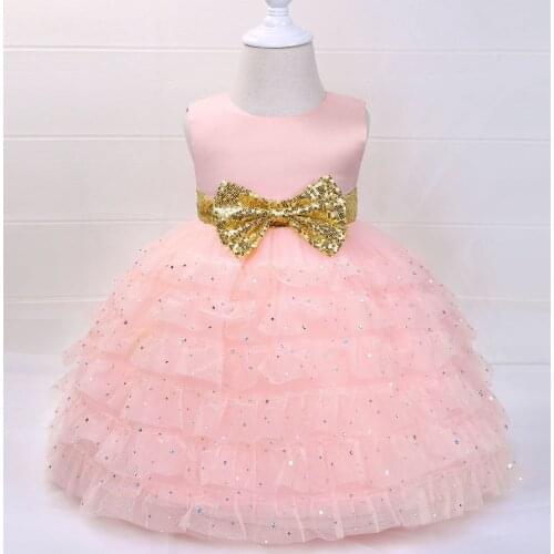 Hot-Selling Baby Girls Clothing 3-24 Months for Wedding Flower Girls Birthday Party Gown Princess Bow Tutu Dresses Boutique