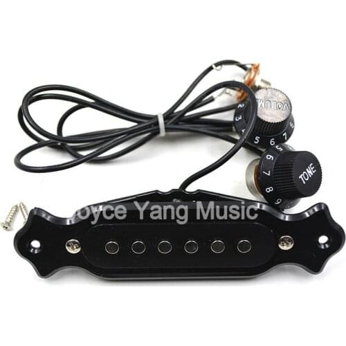 Black/White Copper Single Coil Magnetic Pickup For Acoustic Guitar Wire Volume/Tone Control Pickups 6.5mm Jack Socket
