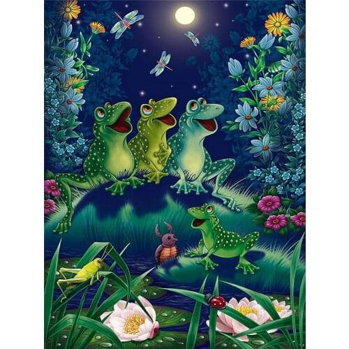 Animal Frog DIY Embroidery 11CT Cross Stitch Kits Needlework Craft Set Printed Canvas Cotton Thread Home Decoration Sale
