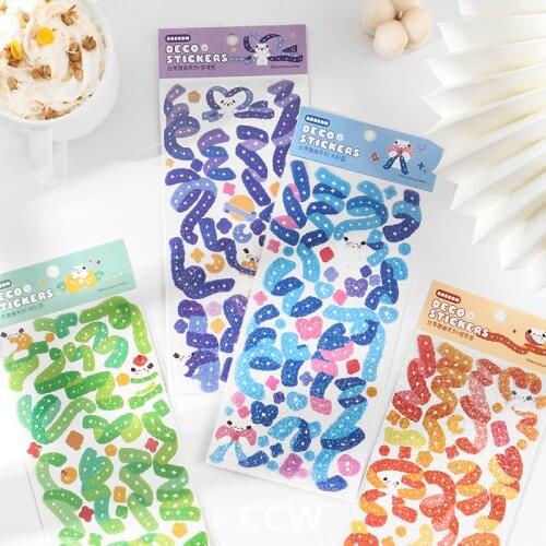 4Kinds Kawaii Ribbon Sticker DIY scrapbook base collage mobile computer diary happy plan gift sealing decoration sticker
