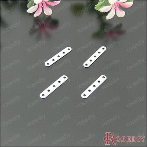 Wholesale 20*3.5mm Imitation Rhodium Iron 5 Holes Long Bar Connector Diy Bracelets Findings 200 pieces(JM4595)