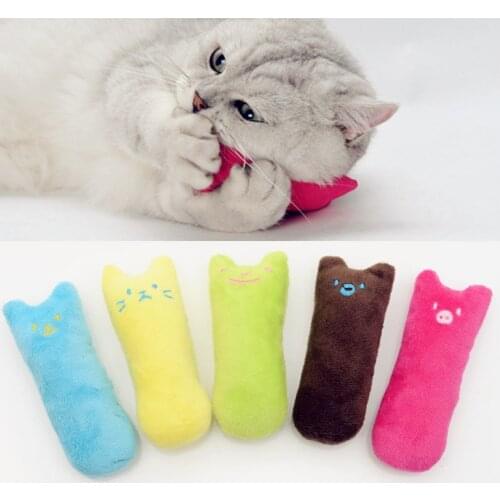 Wholesale Cute Interactive Fancy Pets Teeth Grinding Catnip Toys Claws Thumb Bite Cat mint Random color