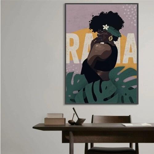 Sexy abstract black woman Wall Art Canvas Poster Print Picture Home Living Room Decoration Painting