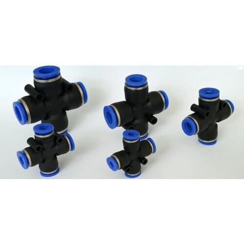 PZA8 8mm cross fittings; Pneumatic one touch in fittings, plastic fittings