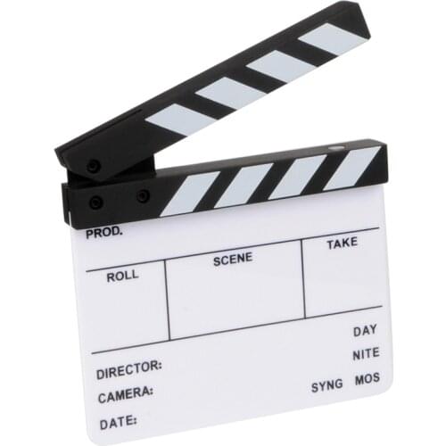 Photography Props Camera Photography Video Acrylic Small Clapboard Dry Erase Director Film Movie Clapper Board Slate 16X14Cm