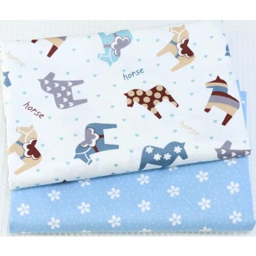 Horse Twill Cotton Fabric,Patchwork Cloth,DIY Sewing Quilting Fat Quarters Material For Baby&Child