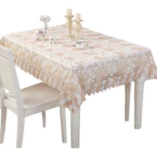 Lace Fabric Tablecloth Set Christmas Tablecloth Embroidery Jacquard Table Runner Dinning Coffee Table Cloth Home Decor Textile