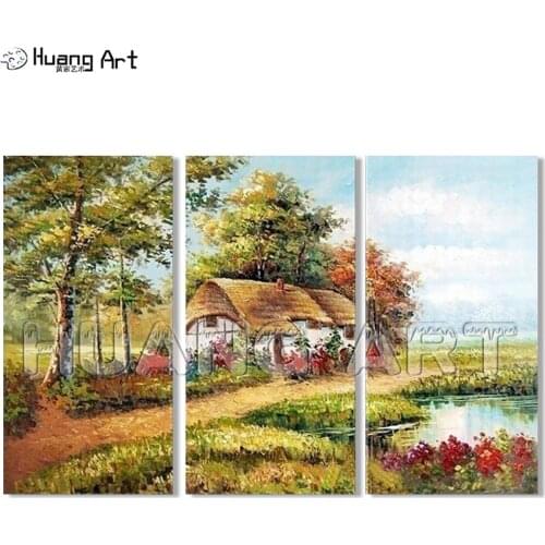 Hand Painted Modern Pictures On Canvas Oil Painting For Living Room Wall Decor Hang Paintings Europe Countryside Landscape