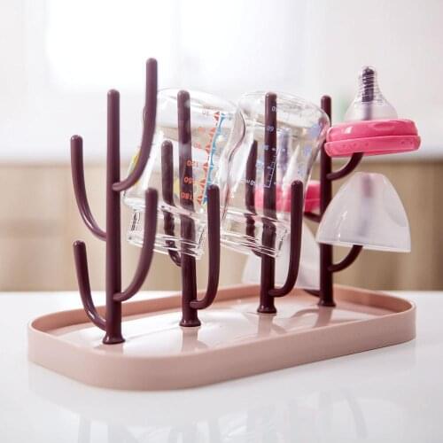 Plastic Kitchen Shelf Coffee Mug Cup Drying Storage Rack Cups Feeding Bottles Holder Drain Hanger Kitchen Organizer Shlves