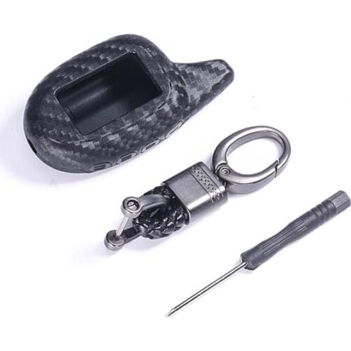 Carbon silicone Key Cover For Scher-Khan Magicar 7 M12 M11 M9 M8 M7 Russia 2-Way Car Alarm Silica Gel LCD Remote Control Case