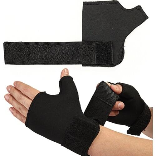 1 Pair Soft Breathable Adjustable Half Finger Glove Support Protector Sport Universal Wrist Palm Thumb Brace Guard Wrap Band