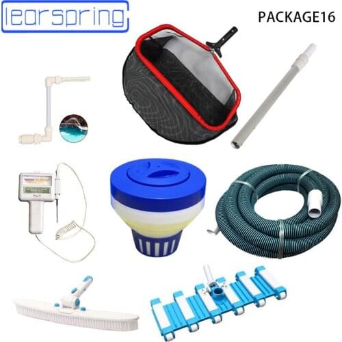 1 lots package Swimming Pool cleaning and suction tool Pool Accessories with Vacuum Head brush skimmer Floating Pill box hose