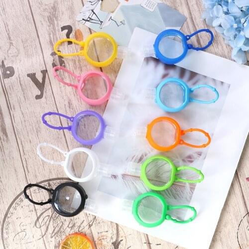 1pc Round Solid Silicone Bath Baby Shower Hand Sanitizer Bottle Holder Portable Random Color 30ml