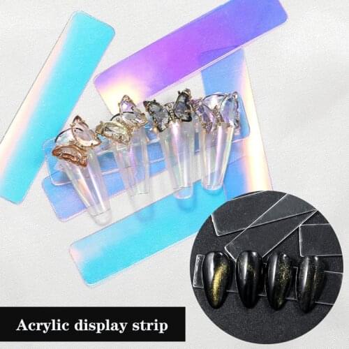 Nail Art 10 /Package Display Board Transparent Aurora Black Acrylic Rectangle Bracket Strip Exercise Display Stand Nail ToolsHot