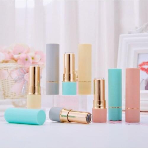 10/30/50pcs 12.1mm Frosted Green/Yellow/Brown Lip Balm Tube Round Empty Refillable Bottles Lipstick Tube