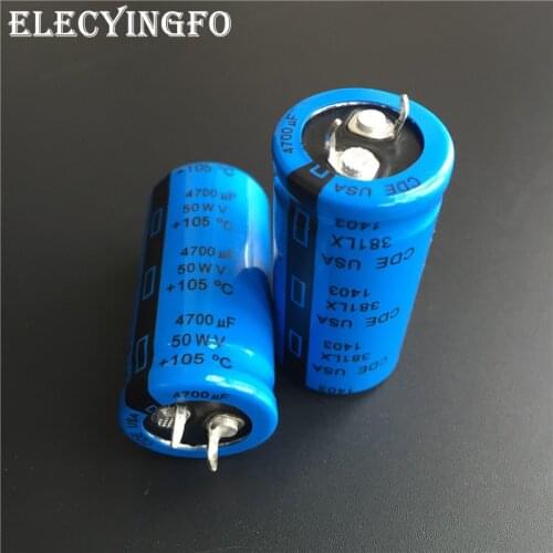 2pcs 4700uF 50V4700uf CDE 381LX 22x45mm 50V4700uF Snap-in PSU Aluminum Electrolytic capacitor