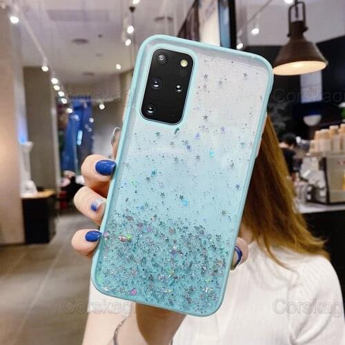 Diamond Star Glitter Gradient Case for Samsung Galaxy A31 A51 A11 M11 A71 A01 M01 Core Soft Clear Bling Cover A50 A50S A10S A30S