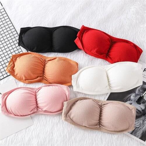 Sexy Women Seamless Strapless Bra Lady Slim Comfortable Unlined Underwire Brassiere Wrapped Chest Push Up Bralette Lingerie