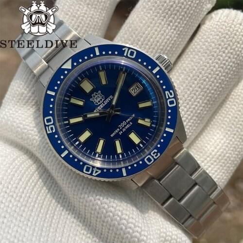 STEELDIVE 1962 Diver Watch Automatic Japan NH35 Mens Stainless Steel Watches C3 luminous Mechanical Watch Men Automatic Diving