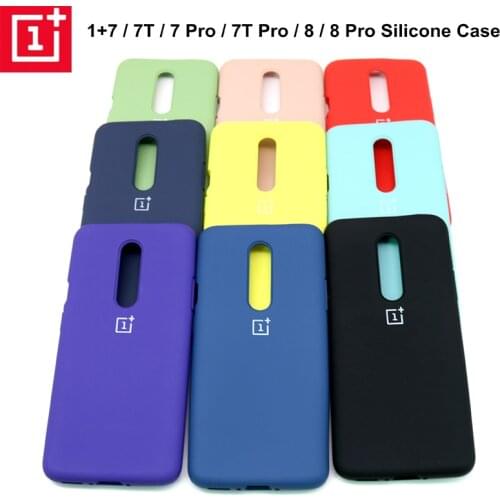 Oneplus 8 Case Original Official Silicone Soft Ultra Thin Shockproof Full Protective Cover Oneplus One Plus 7 7T 8 Pro Case
