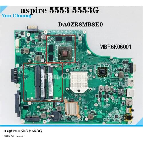 DA0ZR8MB8E0 MBPV606001 MB.PV606.001 For Acer Aspire 5553 5553G Laptop Motherboard 100% fully tested