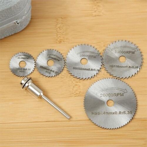 Dophee 6Pcs HSS High-speed-steel Rotary Tool Circular Saw Cutting Disc Wheel Blade for Drill Dremel Rotary Cutoff Cutter Tool