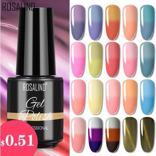 ROSALIND 7ml Gel Nail Polish Temperature Color Changing Series Nail Art Design Semi Permanent Gel Varnish For Nails Manicure