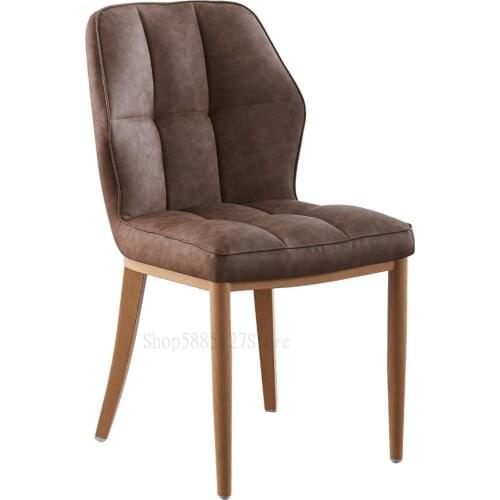 Custom Backrest Stool Soft Covered Light Luxury Dining Table And Chairs Hotel Office Single Chair European American High Chair R