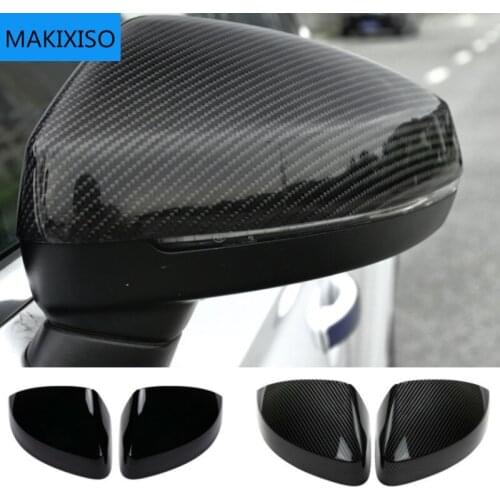 2 pieces for Audi A3 S3 8V RS3 Side Wing Mirror Covers Caps Carbon Fiber Gloss Black Mirror Caps 2013 2014 2015 2016 2017 - 2019