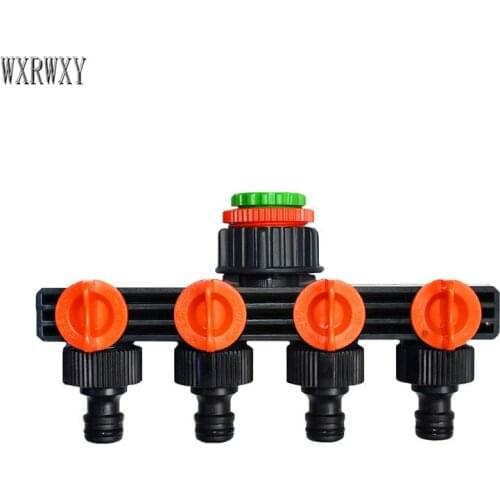 Wxrwxy 4 way tap cranes garden water splitter water irrigation 4 way conector the faucet adapter 1pcs