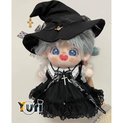 Yuri Doll Use Little Witch Black Magic Suit Ojamajo Dress Plush 20cm Doll Clothes Costume Clothing Halloween Gift Sa XW