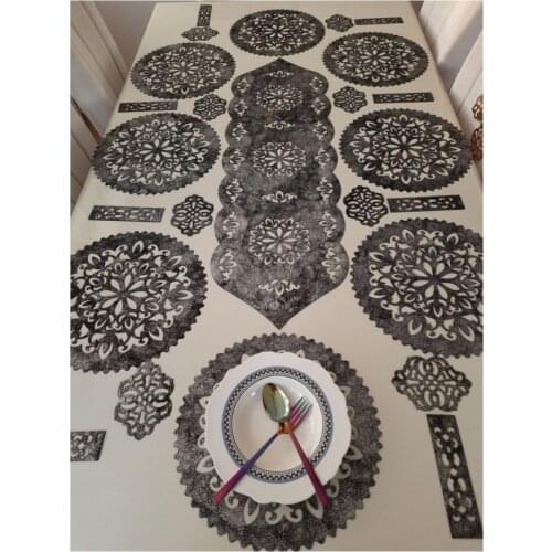 TOPKAPI Aged Style Table Runner Set (4/6/8/10,12 Chairs), Wedding, Decorative,Art, Placemats Tablemats Home Decor, Napkinholder