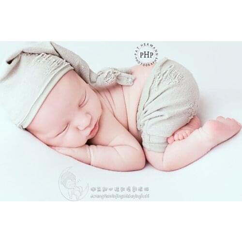 Newborn Photography Clothes Prop Infant Unisex Baby Boy Girl Photo Shoot Posing Hat+Pants Outfits Costume fotoshooting Accessory