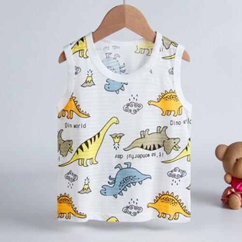 Baby Boy Clothes Cartoon Vest T-Shirt For Children Sleeveles Tshirt Cotton Undershirt Top New Kid Summer Vest Clothes
