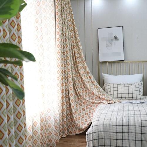 Orange Diamond Curtains for Living Room Cloth Modern Simple European Curtains for Bedroom Polyester High Shanding Curtains