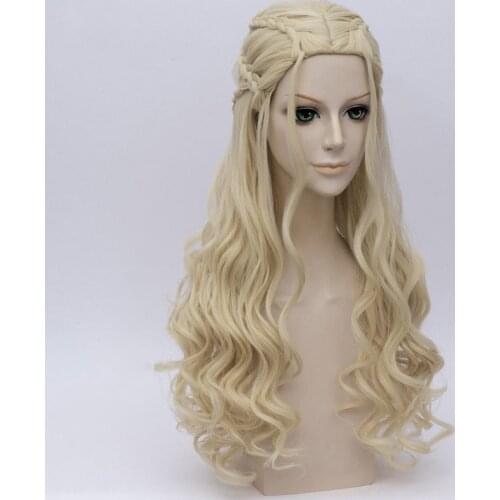 Cosplay Wig King Mother Gold Long Wavy Blonde Hair Wigs Halloween Party Costume Wig