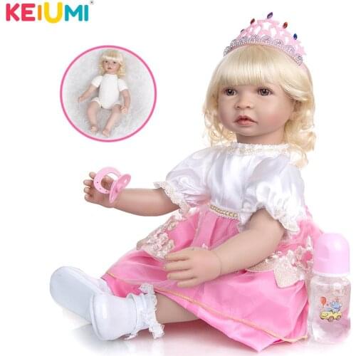 KEIUMI 60Cm Cloth Body Toddler Doll Wig Hair Excellent Quality Vinyl Toys Give a Child Birthday Gifts Christmas Present