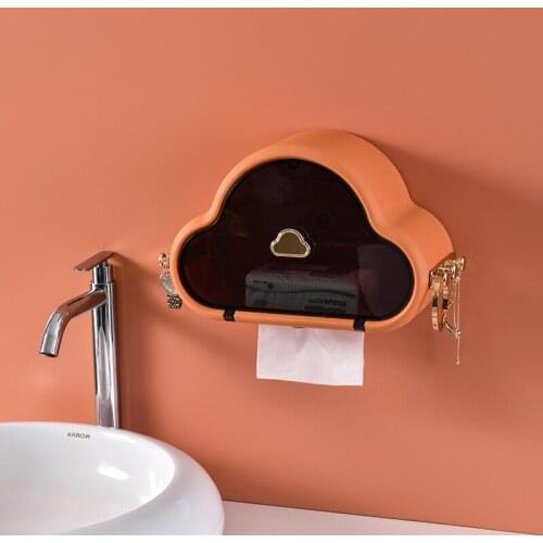 Punchfree Zelfklevende Waterdichte Muurbevestigd Wc Tissue Box Cover Multifunctionele Badkamer Organizer Papier Houder