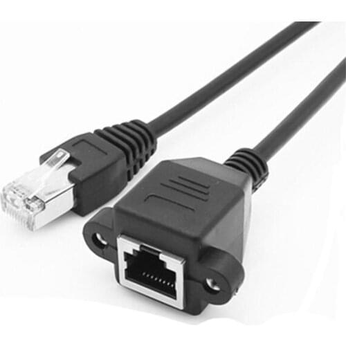 RJ45 Male to Female Screw panel mount Ethernet LAN Network extension Cable-10ft