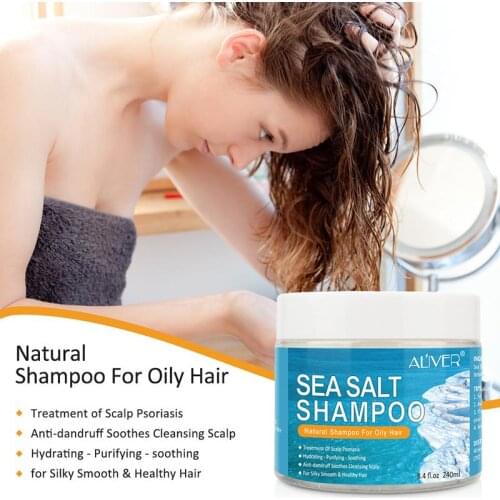 240ml Natural Sea Salt Shampoo Hair Treatment Shampoo for Scalp Psoriasis Itching Anti Hair Loss Restoration Growth Hair Care